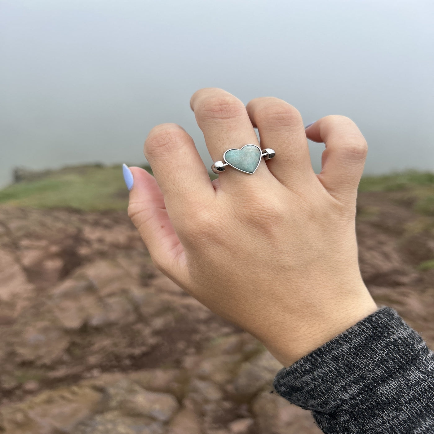 Amazonite Heart-shaped Crystal Element