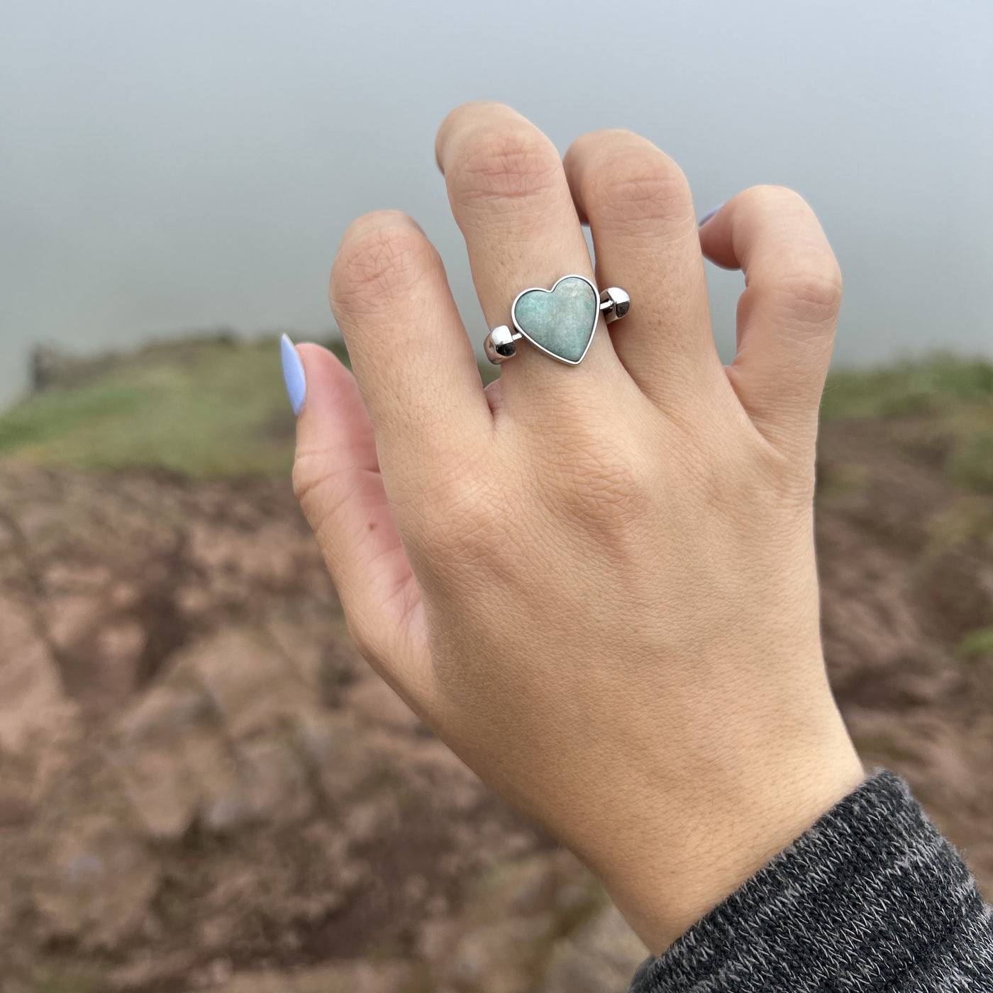 Amazonite Heart-shaped Crystal Element