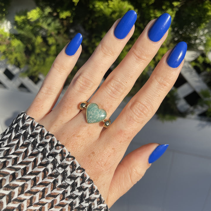 Amazonite Heart-shaped Crystal Element
