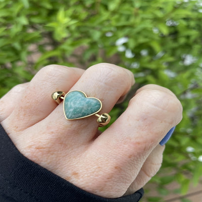 Amazonite Heart-shaped Crystal Element