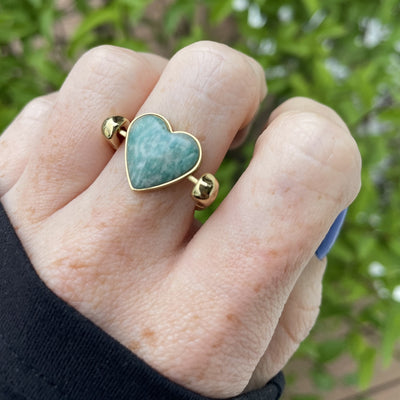 Amazonite Heart-shaped Crystal Element