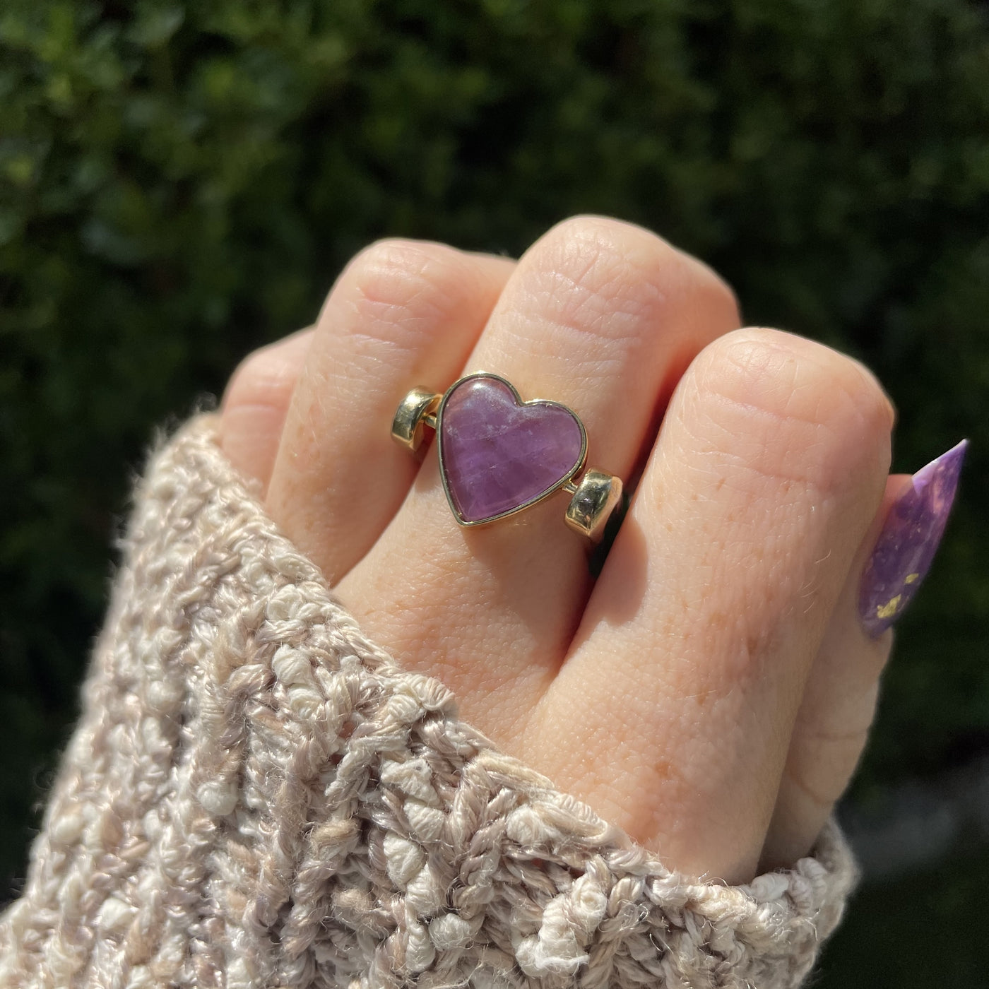 Amethyst Heart-shaped Crystal Element