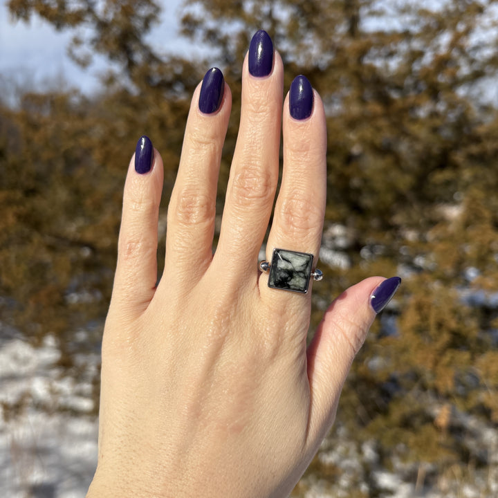 Black Picasso Jasper Cushion Crystal Element