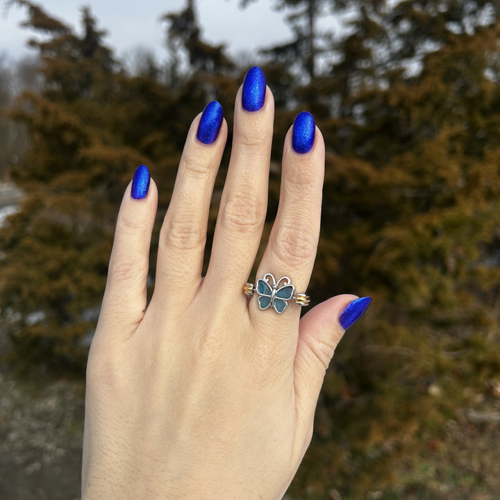 Blue Apatite Crystal Butterfly Element