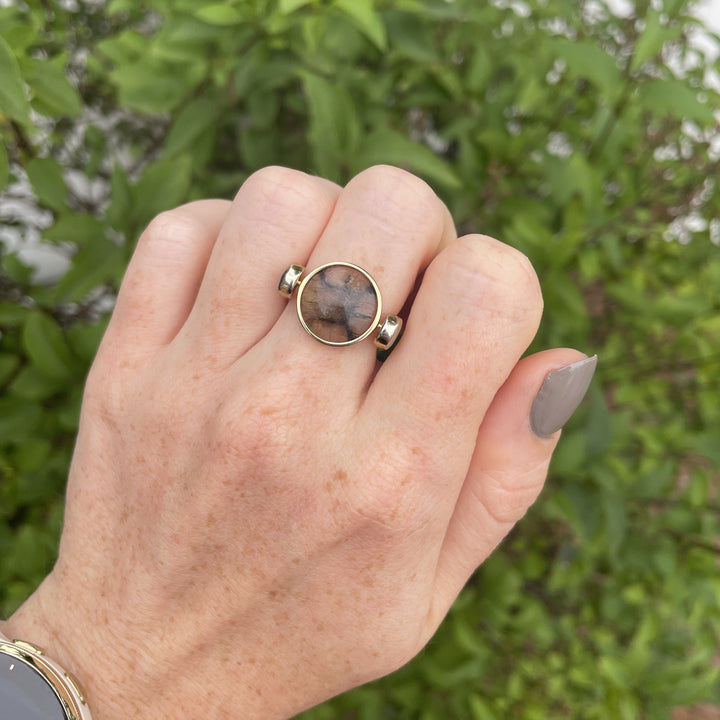 Chiastolite "Cross Stone" Round Crystal Element