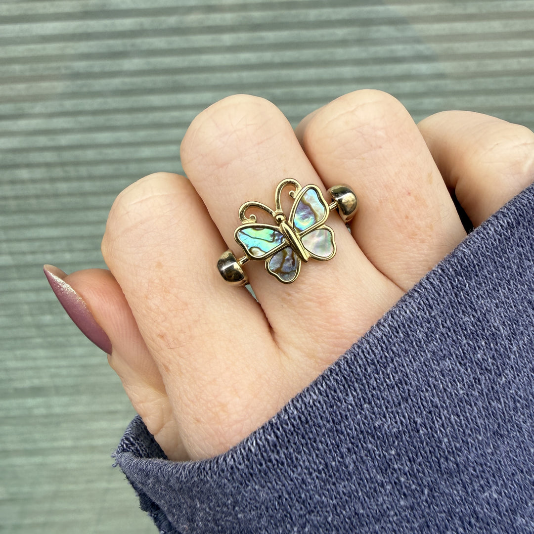 Abalone Shell Crystal Butterfly Element