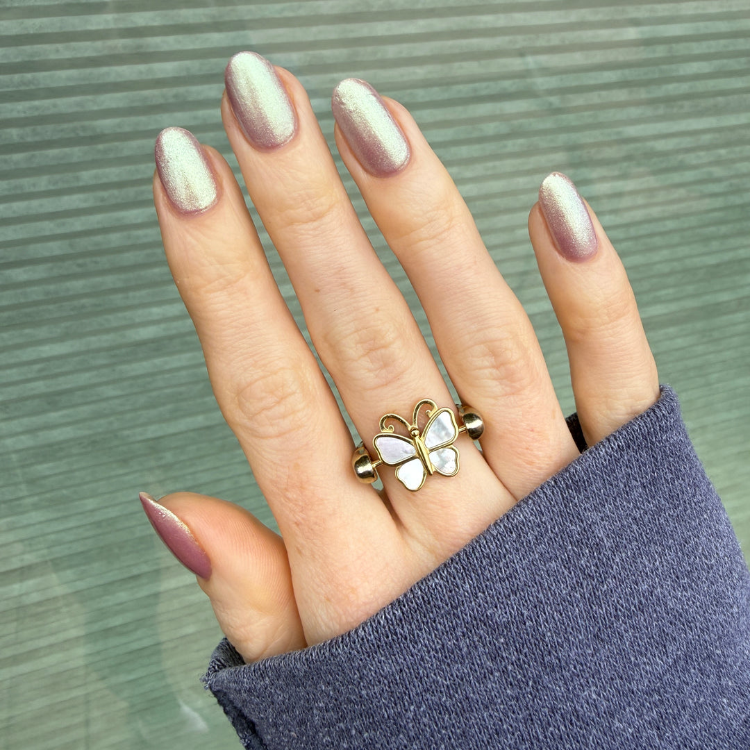Mother of Pearl Crystal Butterfly Element