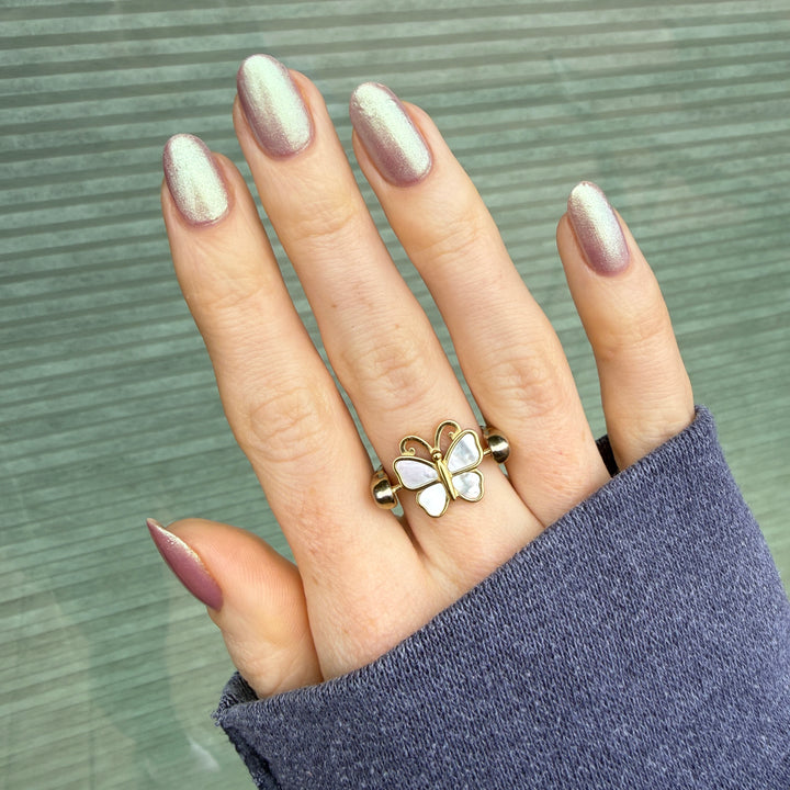Mother of Pearl Crystal Butterfly Element