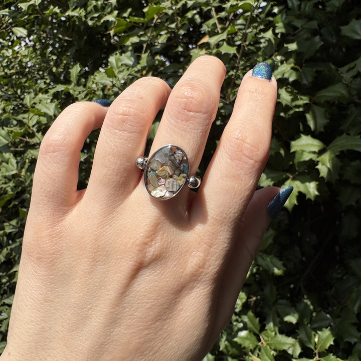 Abalone Shell Oval Crystal Confetti Encapture™ Element