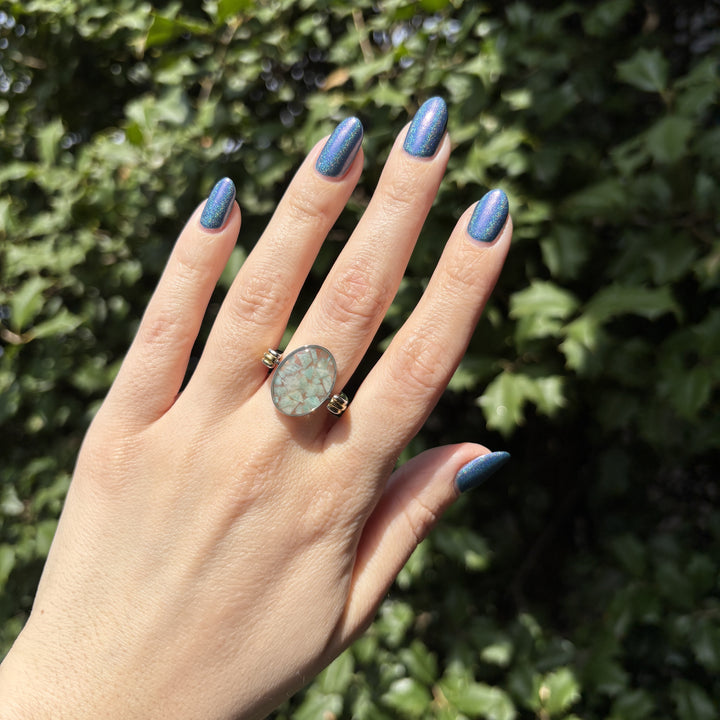 Amazonite Oval Crystal Confetti Encapture Element