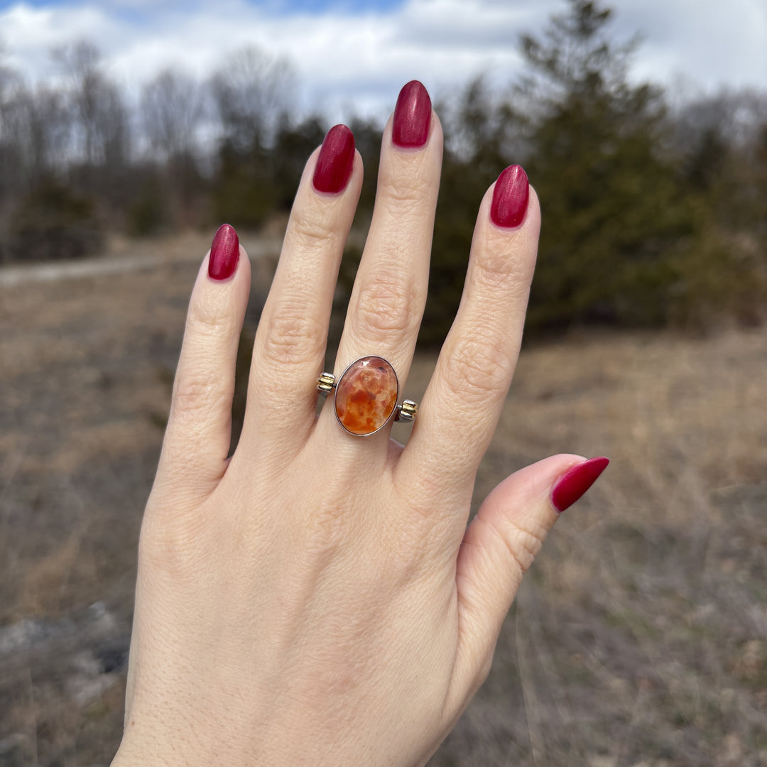 Carnelian Oval Crystal Confetti Encapture™ Element