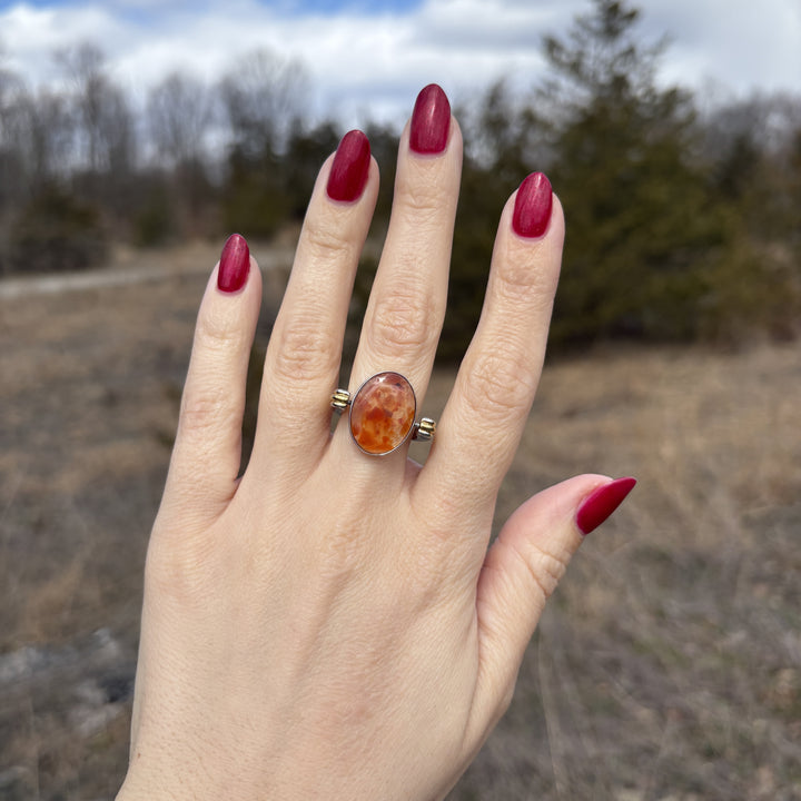 Carnelian Oval Crystal Confetti Encapture™ Element
