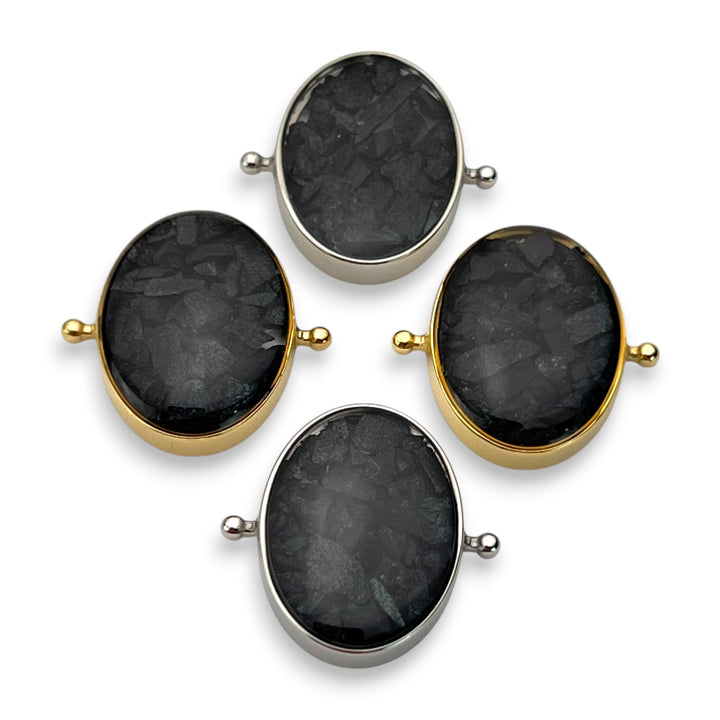 Hematite Oval Crystal Confetti Encapture™ Element