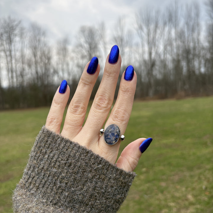 Sodalite Oval Crystal Confetti Encapture Element