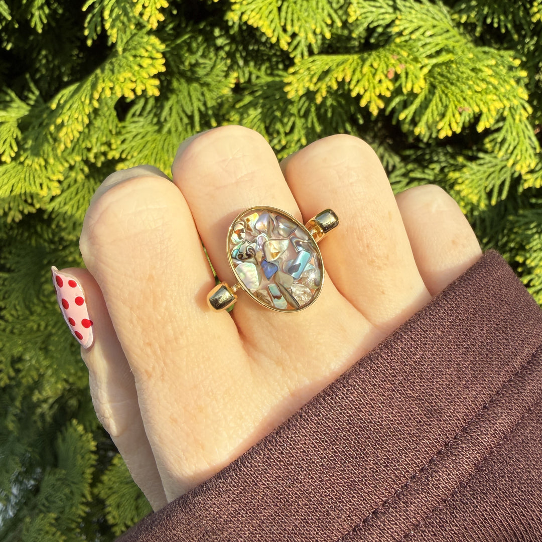 Abalone Shell Oval Crystal Confetti Encapture™ Element