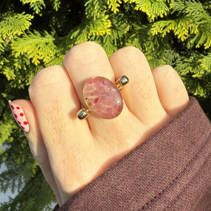 Pink Tourmaline Oval Crystal Confetti Encapture™ Element