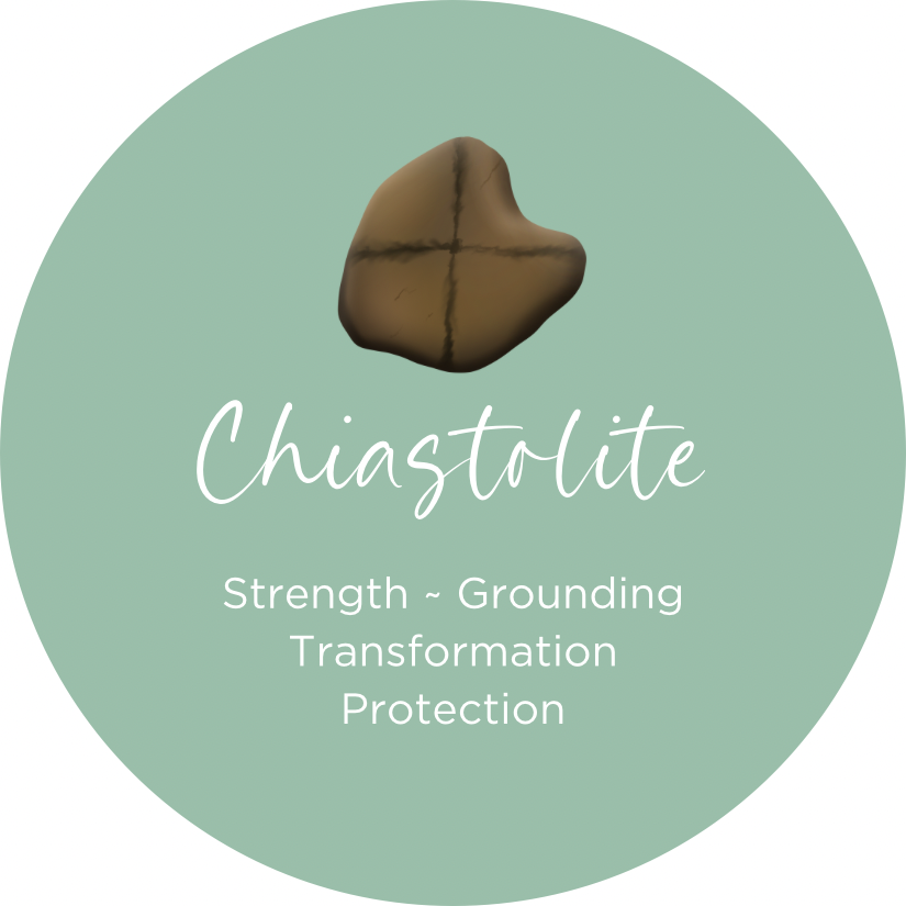 Chiastolite "Cross Stone" Round Crystal Element