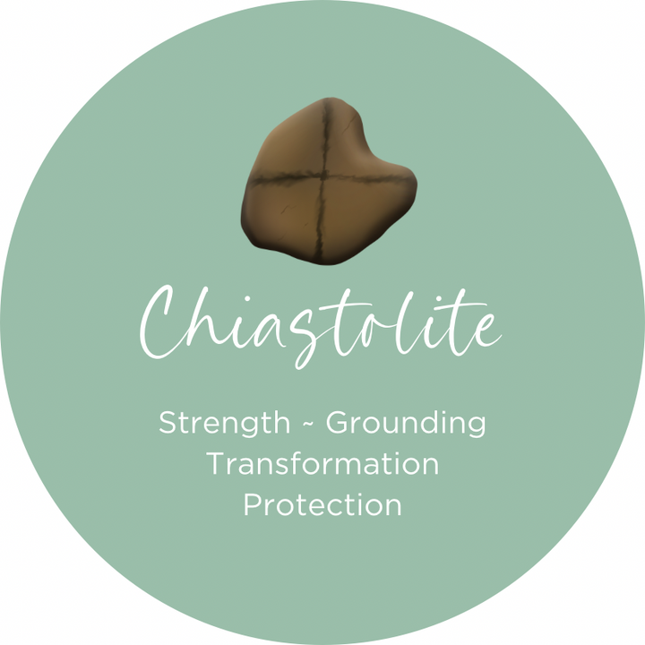 Chiastolite "Cross Stone" Round Crystal Element