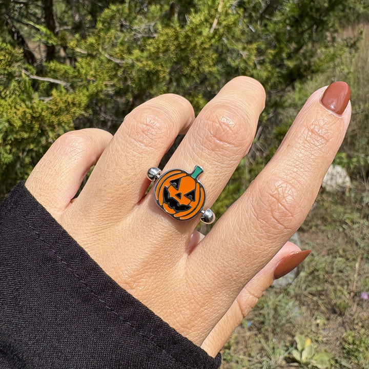 Enamel Pumpkin Flip Element