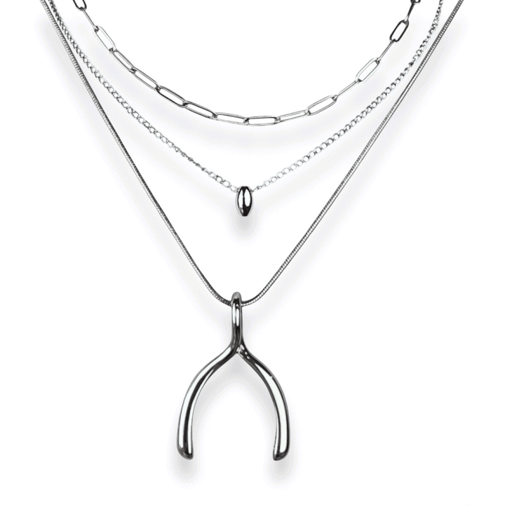 3-part Necklace Base Stack (Necklet™ + Paperclip + AuraDel Drop + Wishbone)