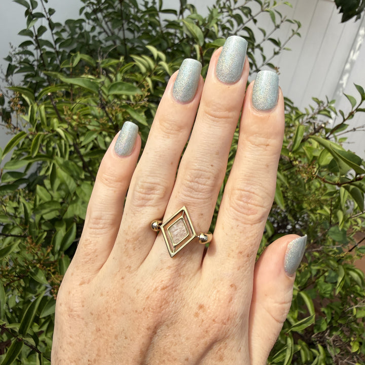 Moonstone Diamond HaloSpin™ Crystal Element