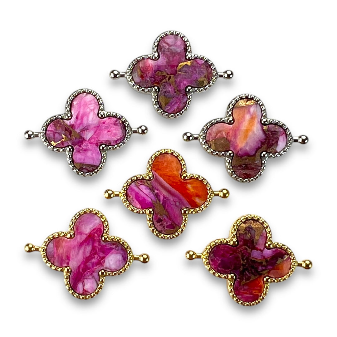 "O'Keeffe's Poppies" Quatrefoil Mosaic Stone Element