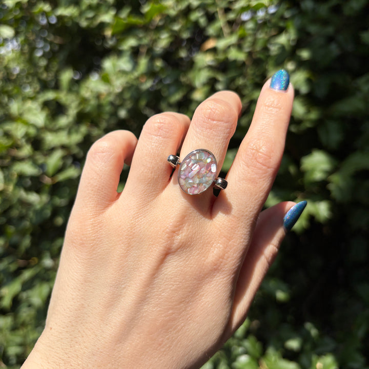 Cirrus Pearl Oval Crystal Confetti Encapture™ Element