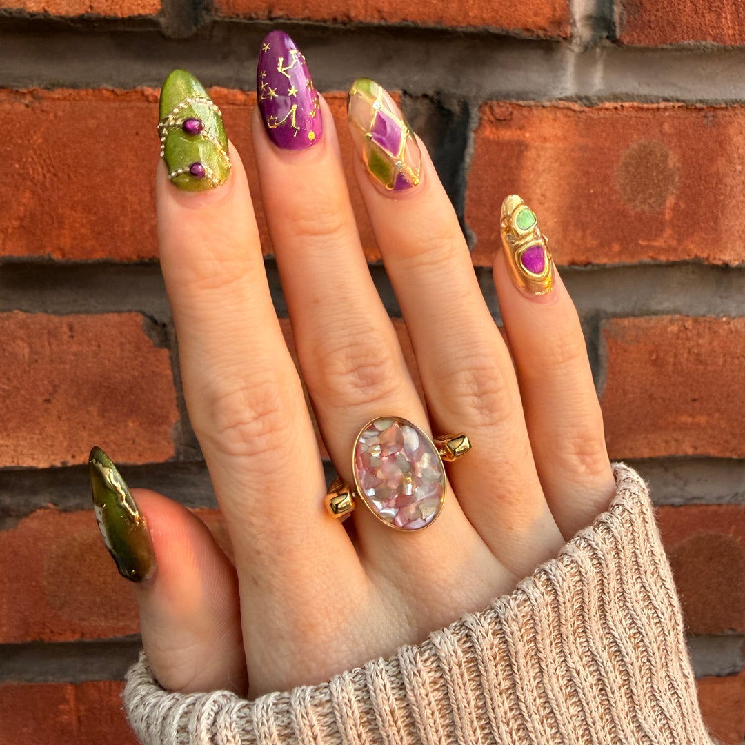 Cirrus Pearl Oval Crystal Confetti Encapture™ Element