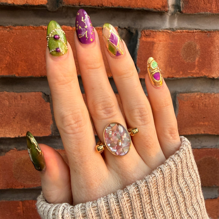 Cirrus Pearl Oval Crystal Confetti Encapture™ Element