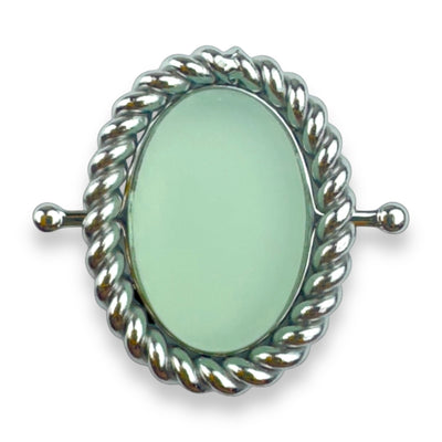 Green Cultured Sea Glass Rope Bezel Oval Element - CK Collection