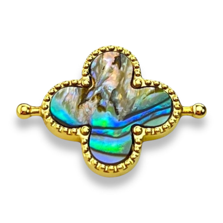 Abalone Shell Quatrefoil Crystal Element