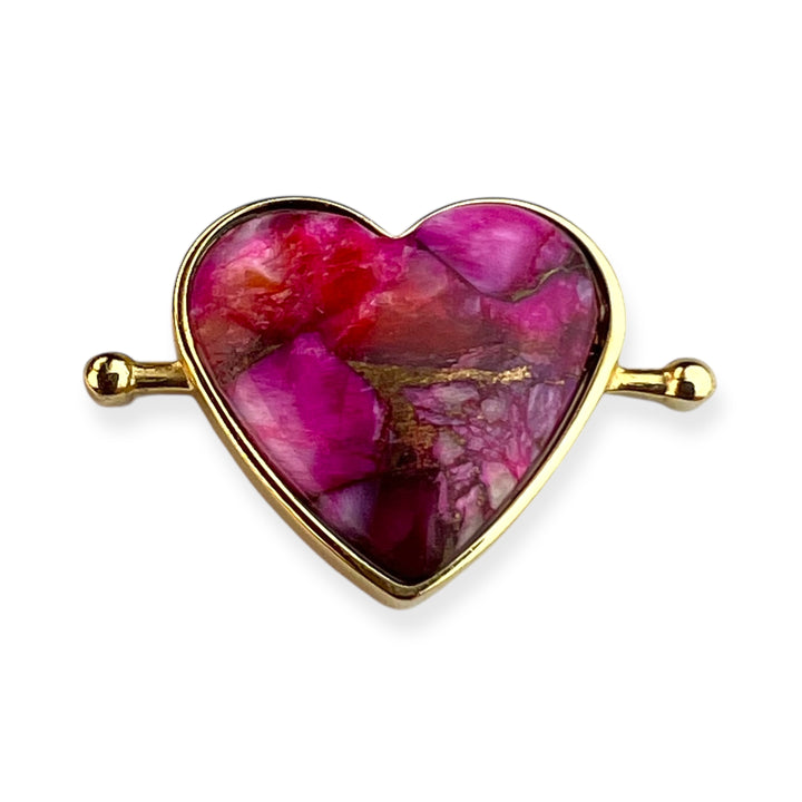 "O'Keeffe's Poppies" Mosaic Stone Heart