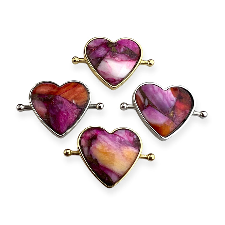 "O'Keeffe's Poppies" Mosaic Stone Heart