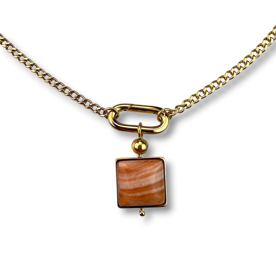 MiraLink™ of the Month - 1 Cushion Element on Curb Necklace