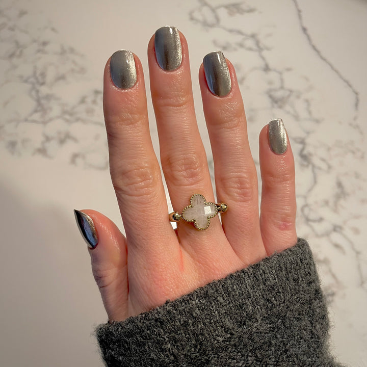 Moonstone Quatrefoil Crystal Element