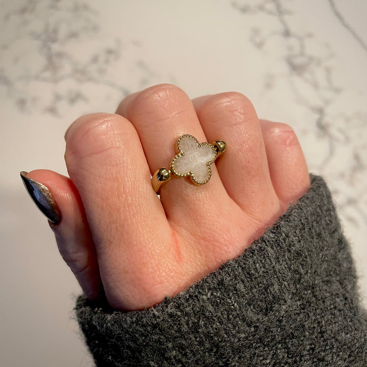 Moonstone Quatrefoil Crystal Element