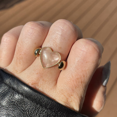 Rose Quartz Heart-shaped Crystal Element