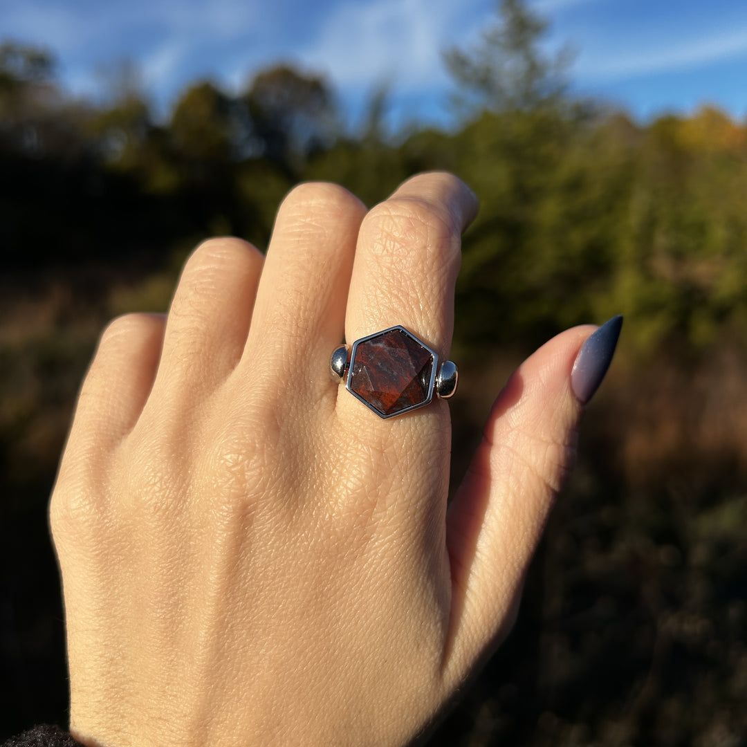 Bloodstone Hexagon Crystal Element