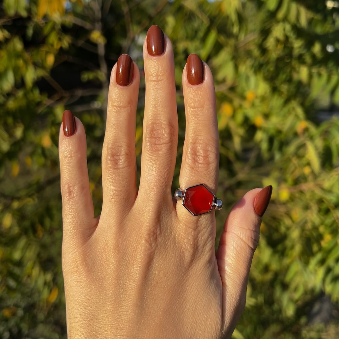 Carnelian Hexagon Crystal Element