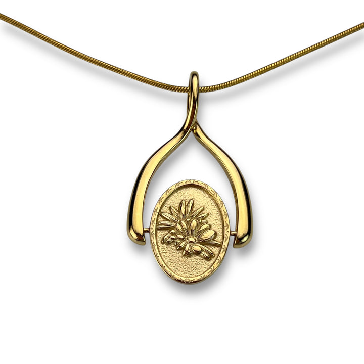 Birth Flower Wishbone Necklace