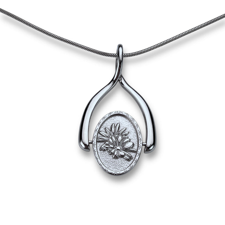 Birth Flower Wishbone Necklace