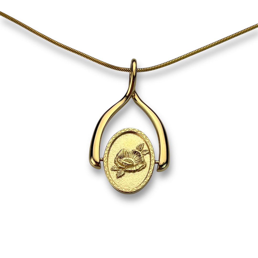 Birth Flower Wishbone Necklace