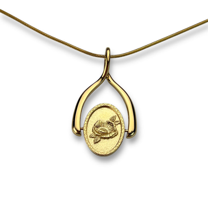 Birth Flower Wishbone Necklace