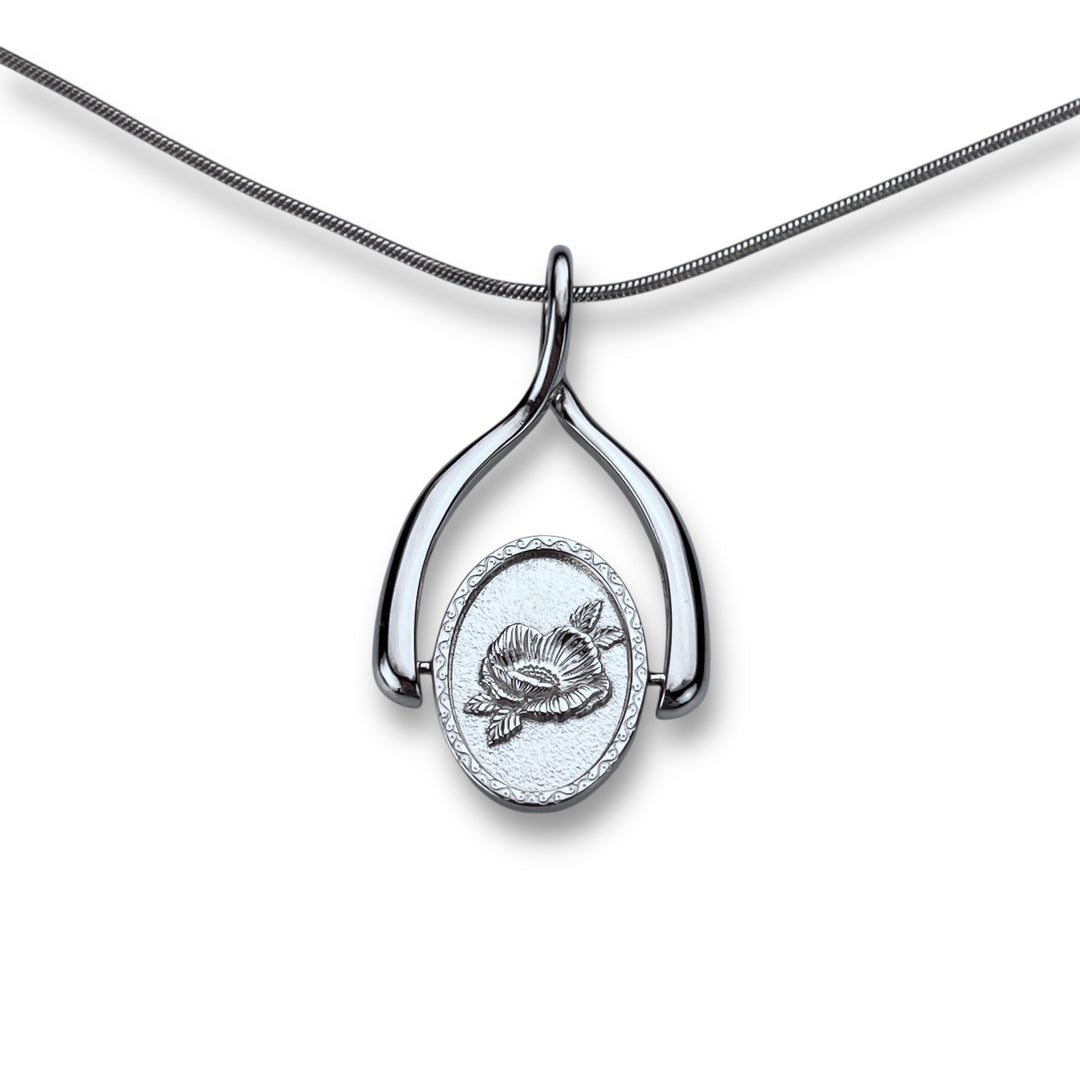 Birth Flower Wishbone Necklace