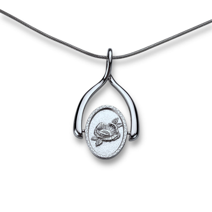 Birth Flower Wishbone Necklace