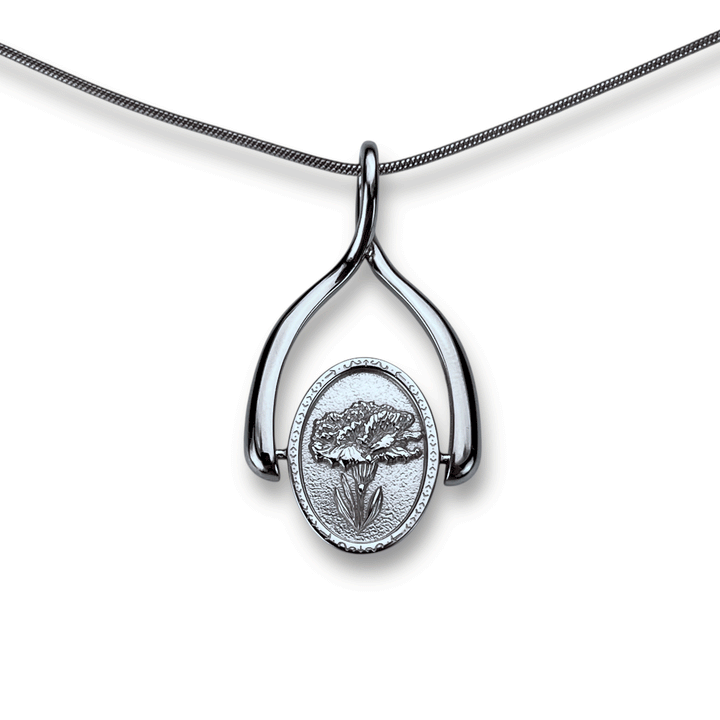 Birth Flower Wishbone Necklace