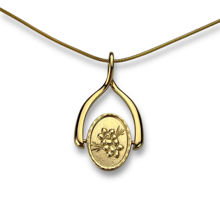 Birth Flower Wishbone Necklace