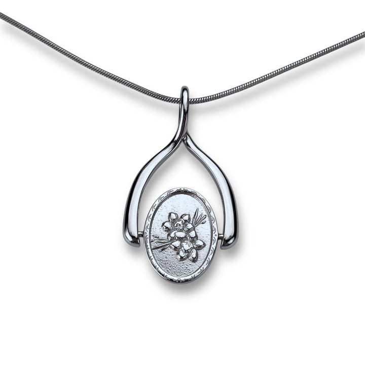 Birth Flower Wishbone Necklace