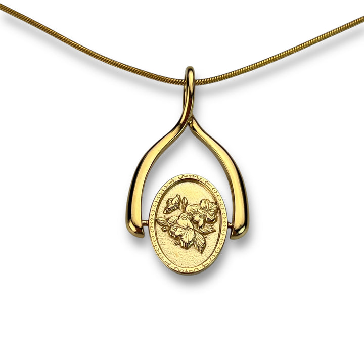Birth Flower Wishbone Necklace