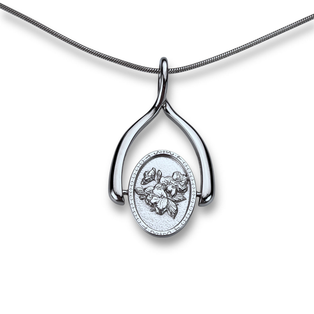 Birth Flower Wishbone Necklace